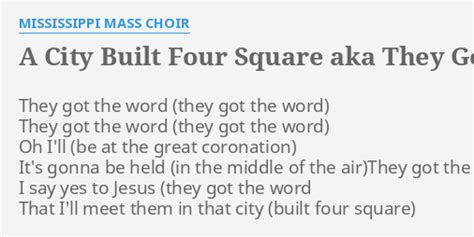 lyrics they got the word|they've got the word lyrics.